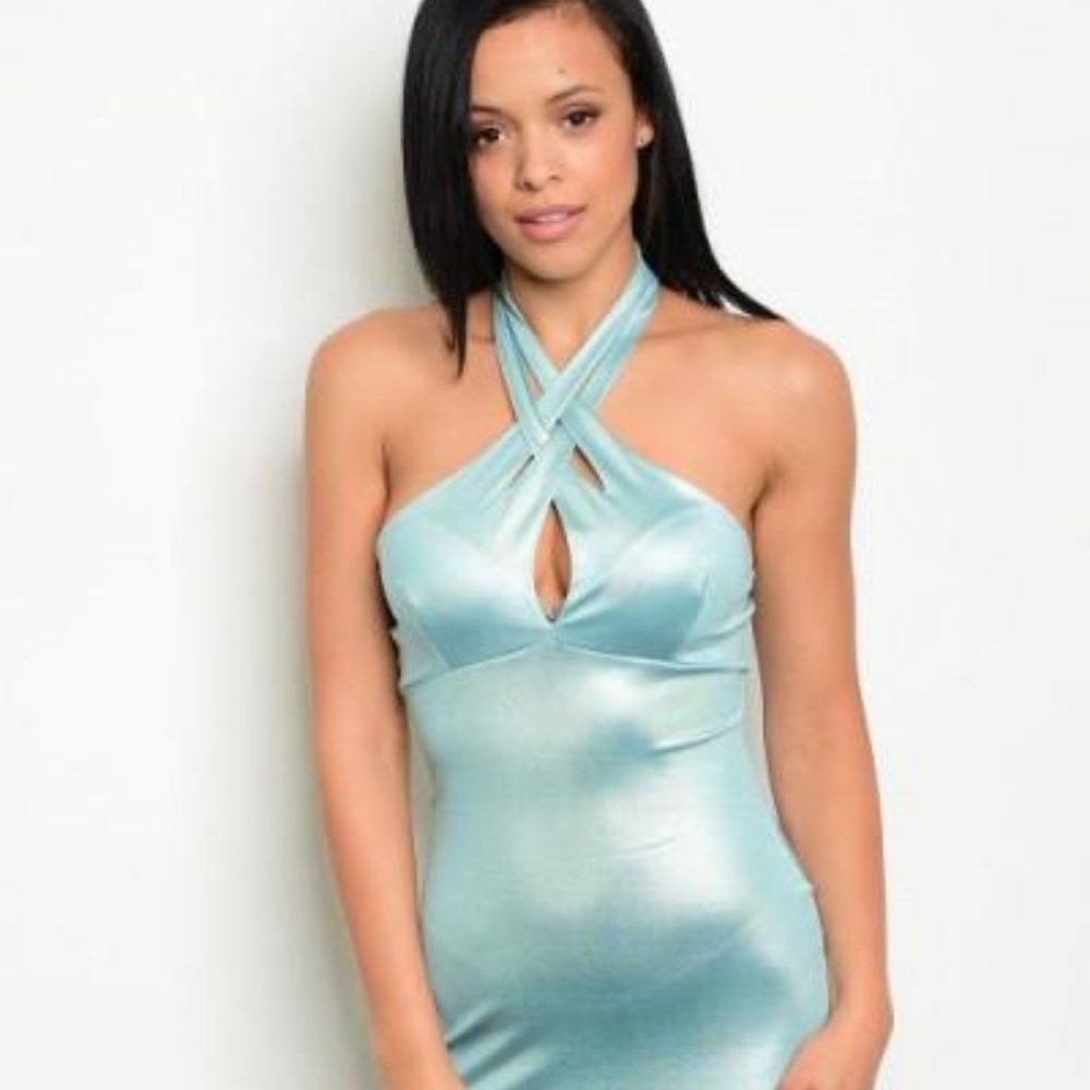 SEXY  DRESS  KIM CINE LIGHT GREEN SIZE MEDIUM